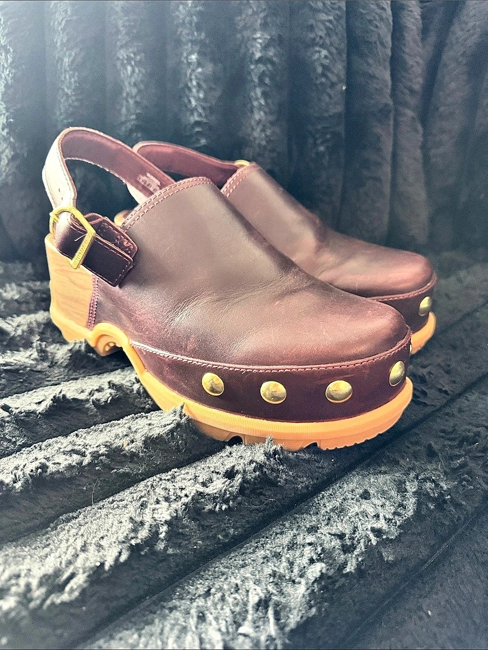 Sorel Roam'n RVT Clog Burgundy Platform Clogs Sz9